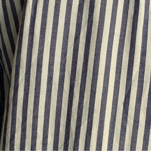 BEACHLUNCHLOUNGE Blue Striped Blouse Large Buttondown - Picture 9 of 11